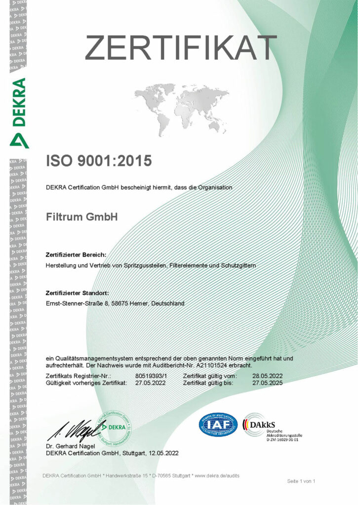 Zertifikat ISO 9001
